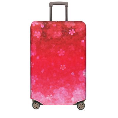 China New Design Stretch Flower Pattern Suitcase Cover Lycra Material Suitcase Luggage Covers Printing Logo for sale