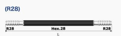 Китай Разрабатывающ карьер R28 Dia 28mm объединенные сверля штанги и биты 1830mm продается