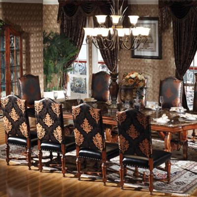 China Convertible Imperial Bedroom Furniture Set Dining Room Furniture Marble Table Set Long Dining Table America Style Royal Nightstand for sale