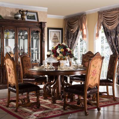 China Convertible Luxury Classic Solid Wood Carving Dining Table Elegant Royal Furniture Beside Table Dining Room Furniture for sale