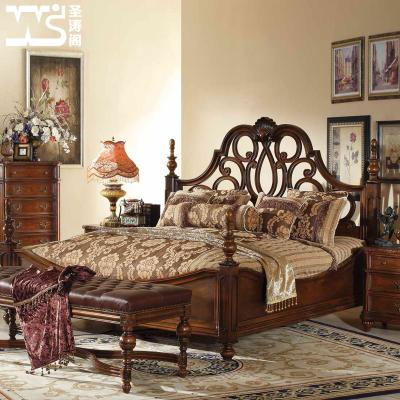 China Traditional Factory Direct Sale Modern Bedroom Furniture Tan Leather Wooden Bed Leather King Size Wood Beds for sale