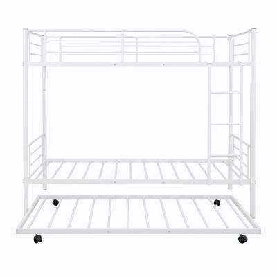 China Double Foldable Student Dormitory Bunk Bed With Desks Metal Folding Bed For College Dorm Workers Shifts for sale