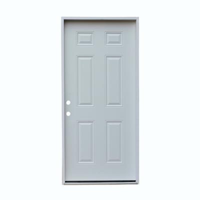 China Modern panel entrance exterior steel door with pine wood door metal steel door for container house prefab house for sale