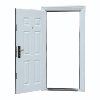 China Modern White Modern Exterior Metal Stainless Steel Entrance Doors Modern White Exterior Door For Prefab House for sale