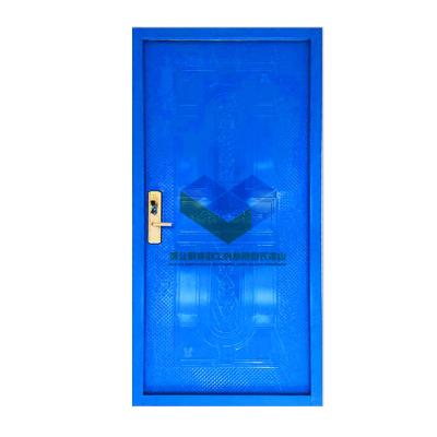 China Modern Steel Wooden Door Design 5 Panel Metal Entrance Door For Integrated Housing for sale