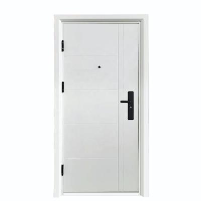 China Modern Design Low Price Asian Bullet Make Heavy Duty Single Exterior White Metal Steel Double Door for sale