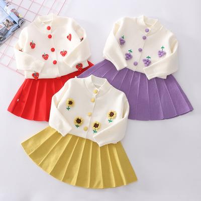 China Customized Anti-Static LOGO Baby Sweater Knitwear Set Baby's Skirt W024 for sale