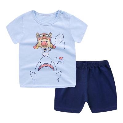 China Best Anti-Static Selling Breathable New Children's Cotton Short Sleeve T-shirt Baby Boy Shorts Clothes Summer Children's Clothing W99 for sale