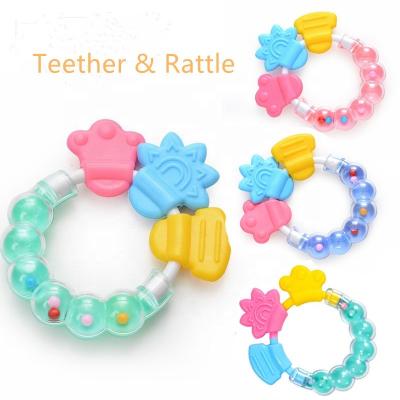 China Hot Selling Non-Toxic Silicone Bpa Free Plastic Safe Ratchet Soft Animal Care Teether Toy for sale