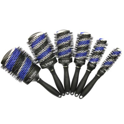 China Round Professional Nano Control Round Ceramic Ionic Ceramic Heat Cushion Hair Brush Ionic Styling Curling Hair Brush for sale