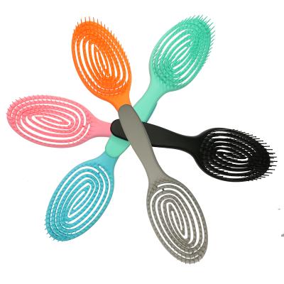 China Custom Logo Waterproof Flexible Wet Hair Brush Detangling Hair Brush for Curly, Straight, Wet or Dry Hair for sale