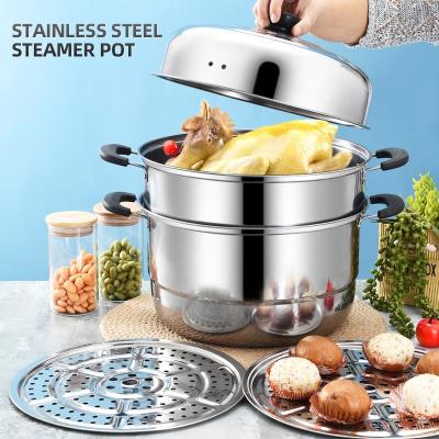 China Sustainable Multifunctional Amazon Stainless Steel Soup Pot Steamer Food Steamer Pot For Household for sale