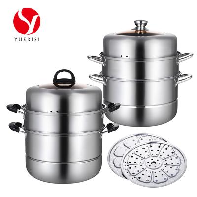 China Wholesale 30cm Stainless Steel Food Steamer Pot Plant Viable Food Stream Pot Cooking Pot For Household for sale