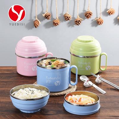 China 2022 New Viable Instant Noodle Bowl High Quality Lunch Box Portable Soup Bowl With Handle For Students for sale