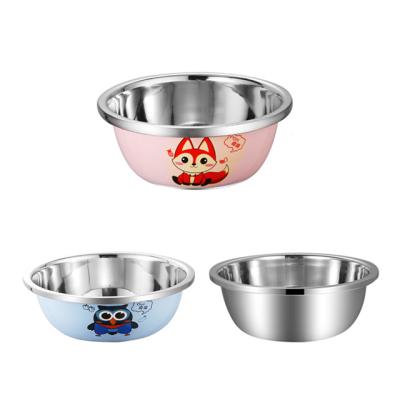 China Wholesale Disposable High Quality Stainless Steel Salad Bowl Mixing Round Bowl Gift Bowl Set For Cooking for sale