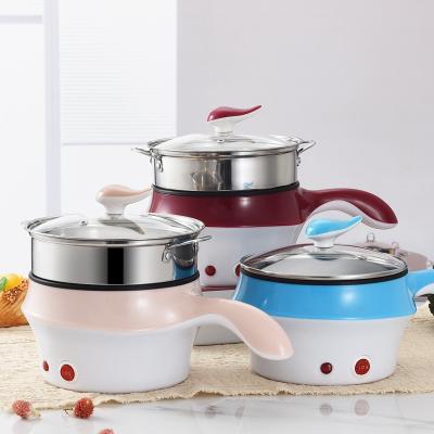 China Single Double Layer Hotel Portable Stainless Steel Pan Electric Travel Hot Pot Electric Frying Pan for Students for sale