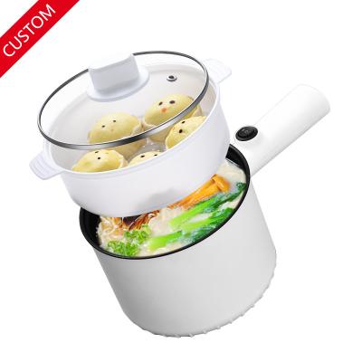 China Nonstick Hot Pot Single/Double Layer Logo Portable Mini Electric Cooker Custom Commercial For Household for sale