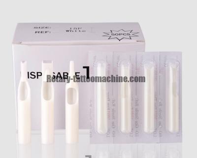 China Pre Sterile Disposable Tattoo Tips Medical Grade PE Material White Color RT/FT/DT Type for sale