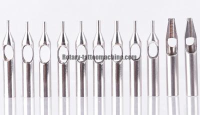 China 304 Stainless Steel Tattoo Gun Tips Open Round / Open Flat Shape 22 Models Per Set for sale