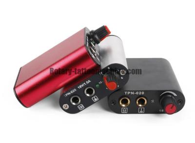 China Aluminium Alloy Mini Tattoo Power Supply Black Red Silver Colors TPN-020 for sale