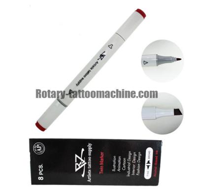 China Waterproof Disposable Tattoo Stencils Double Headed Skin Tattoo Marker Pen for sale