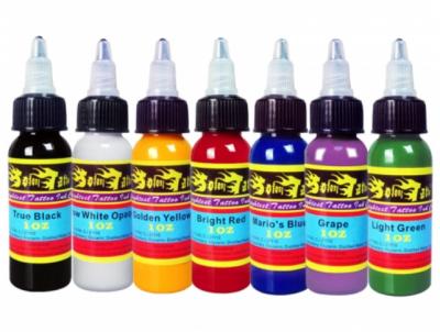 China 7 Colors Tattoo Ink Set 1oz (30ml) Volume Stable Tattoo Ink  For Shader / Liner for sale