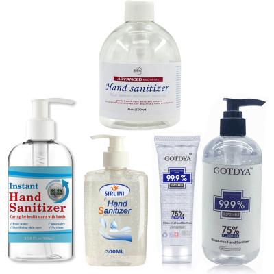 China 75% alcohol gel rinse free instant hand sanitizer with pump to kill germs 80ml 100ml 300ml 500ml for sale