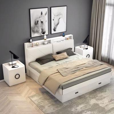 China Storage Best Quality Double Bed King Size Wooden Frame Bedroom Furniture Set Bed Storage(UL-21LV0517) for sale