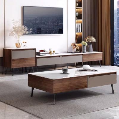 China Anti water Home Living Room Furniture Cabinet Modern TV Stand Coffee Table Set for sale