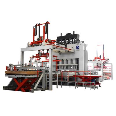 China Melamine Lamination Short Cycle Melamine Laminating Hot Press Production Line For Laminate Flooring for sale