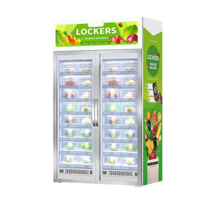 China Easy Use 24 Hours Self Service Vending Machine Locker Slots For Supermarket Combo Refrigerated Vending Machine for sale