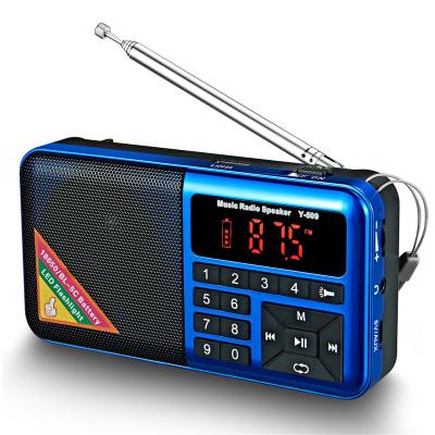 China 2021 New Amazon PORTABLE Hit fm portable radio with SD/TF card USB slot flashlight, 1500mAh 18650 battery for sale