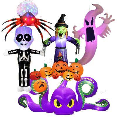 China Recycle Yard 2021 Ghost Skull Pumpkin Octopus Graveyard Arch Halloween Outdoor Inflatable Decoation Costume With LED Lights for sale