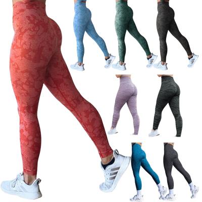 China Antibacterial Shark Knit Seamless Camouflage Zebra Leopard Gym Pants Seamless Yoga Wear for sale