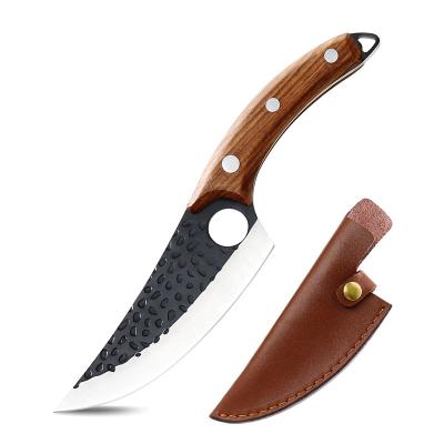 China 6 Inch Multifunctional Viable Boning Chef Knife Butcher With Wooden Handle Handmade Forged Knife Kitchen Camping Cooking Slaughter Knife for sale