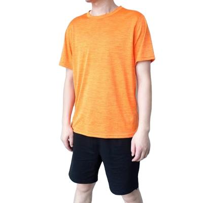 China Ice Silk Elastic Quick Drying Short Sleeves 2023 Customized oversized men's loose and comfortable elastic quick drying T-shirt fitness running yoga short sleeves for sale