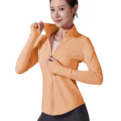 China Ice Silk Elastic Quick Drying Short Sleeves Spot customized fitness and sports outerwear with standing collar, waist high elasticity, and skin friendly zipper for sale