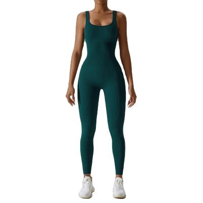 China Breathable Women's seamless one piece yoga suit Dance tight fit exercise Elastic tight fitting one piece yoga suit for sale