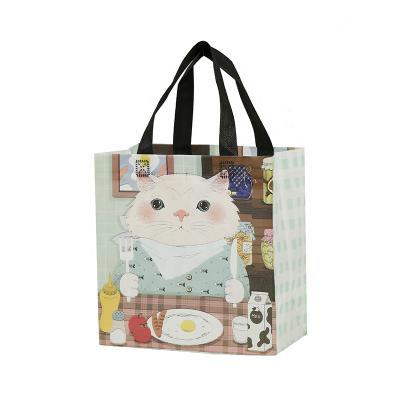 China Eco-friendly pattern cute bag cat size non woven shopping bag custom logo printing lamination non woven bag for sale