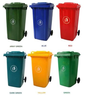 China Viable Durable Outdoor PE Plastic Trash Can, 100 Liter Waste Bins, 6 Colors for sale