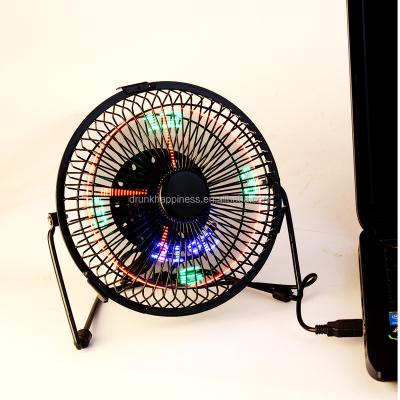 China Metal USB Table Fan with LED Clock and Temperature Display for sale