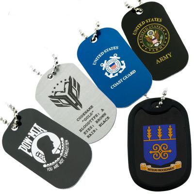 China Custom America W&G Tagtag Metal Factory Price Embossed Metal Logo Laser Dog Tag for sale