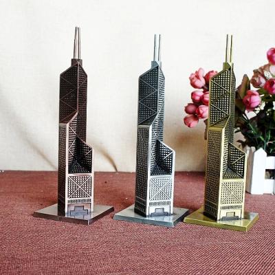 China Bank of China Hong Kong Tower Craft Hot Selling China Decoration Europe Souvenir Creative Home Metal Model for sale