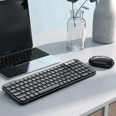 China Vintage Retro Four Radio 2021 Color Blue 105 Key Ergonomic Wireless USB Receiver Keyboard For Laptop Working Remote Desktop for sale