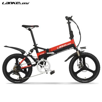 China LANKELEISI G550 500w Luxury Electric Bicycle 48v 10.4ah Lithium Battery Ebike 20 Inch Electric Folding Bike for sale