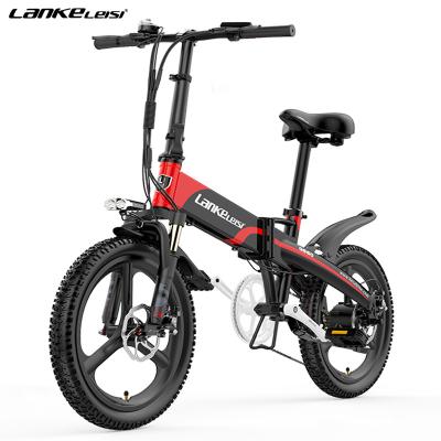 China LANKELEISI G660 500w luxury electric bicycle 48v 14.5ah p\nason'c lithium battery 20 inch folding electric bicycle for sale