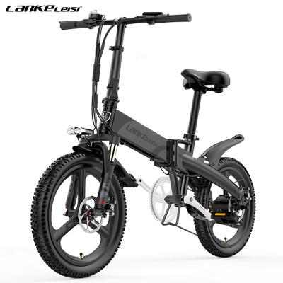 China G660 500w Luxury Electric Bicycle 48v 10.4ah Lithium Battery 20 Inch Electric Folding Bike Ebike LANKELEISI for sale