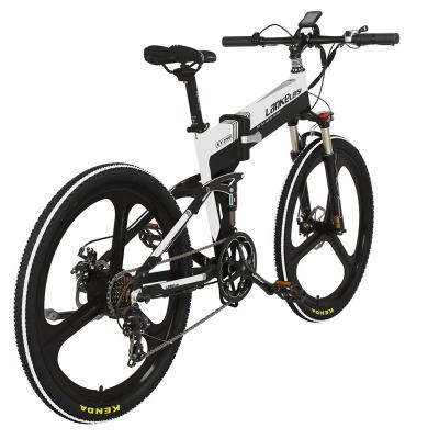 China Lankeleisi full suspension 48v 500w 10.4ah battery luxury electric folding mountainbike electric bike for sale