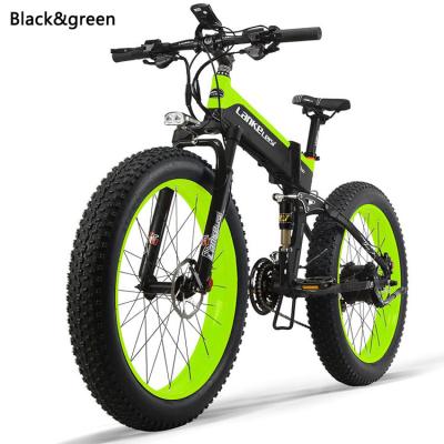 China LANKELEISI T750PLUS 1000w alloy electric bicycle snow bike 48v aluminum lithium battery, 26 inch mountain bike fat tire electric bike for sale