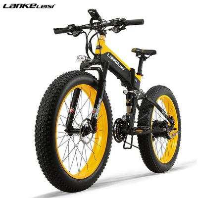 China E-Bike LANKELEISI T750PLUS Fat Bike 26 Tire Ebike 1000w Inch 6061 Aluminum Alloy Full Suspension Electric Folding Frame for sale